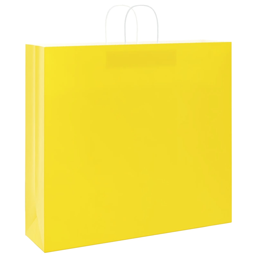 Sacos de papel 250 unid com alças amarelo 54x15x49 cm