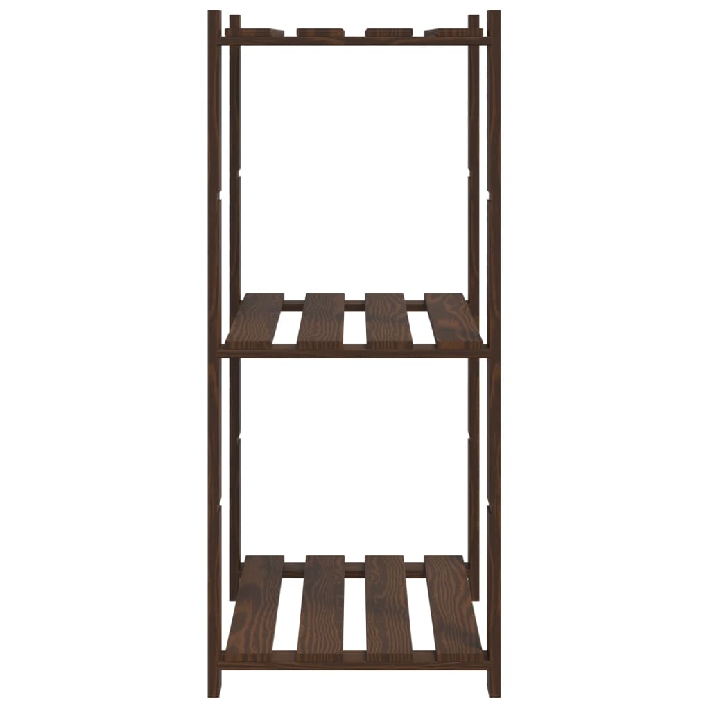 Unidade de 3 prateleiras 60x38x90 cm pinho maciço castanho