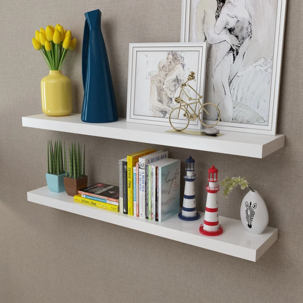 Prateleiras de parede para livros/dvd MDF branco