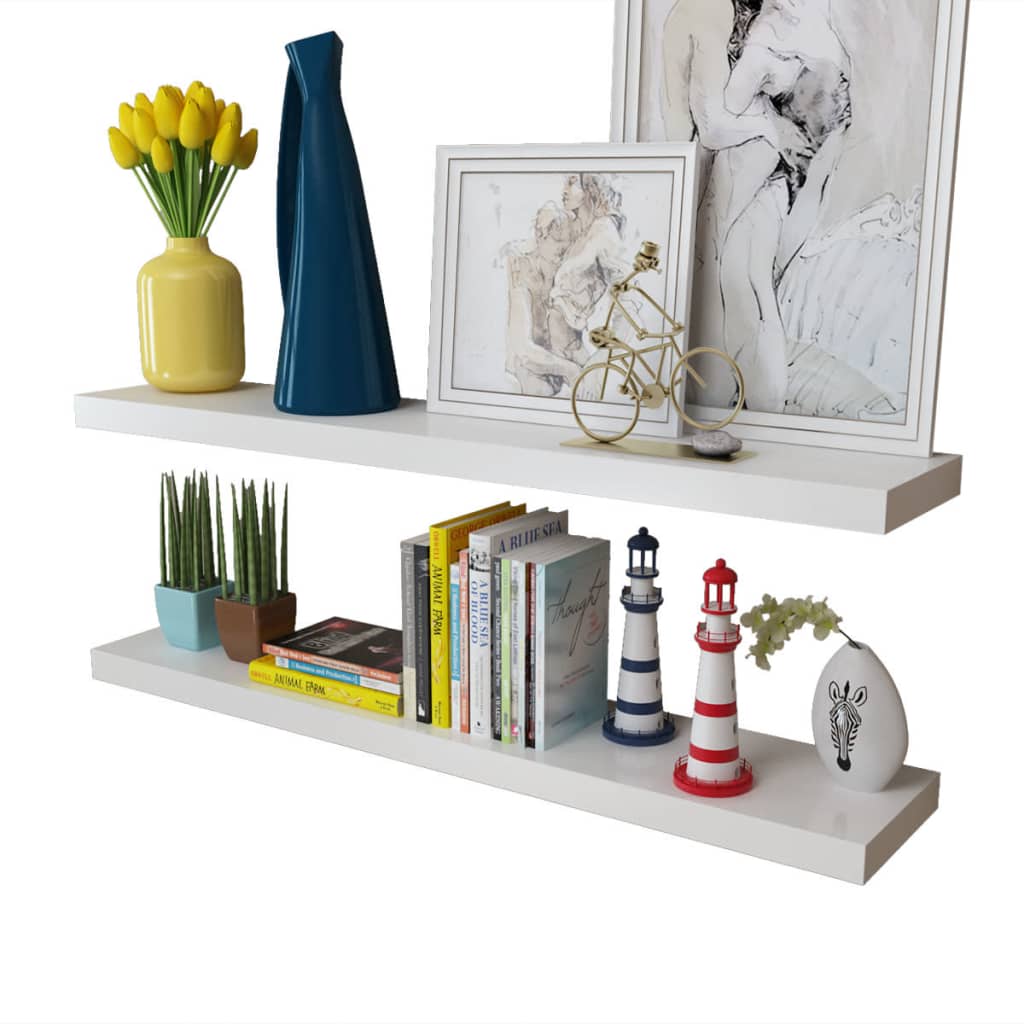 Prateleiras de parede para livros/dvd MDF branco