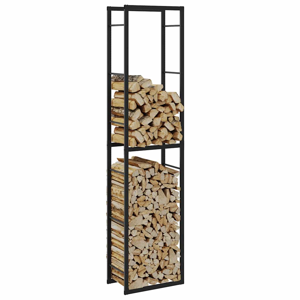 Suporte para lenha 50x30x209 cm aço preto