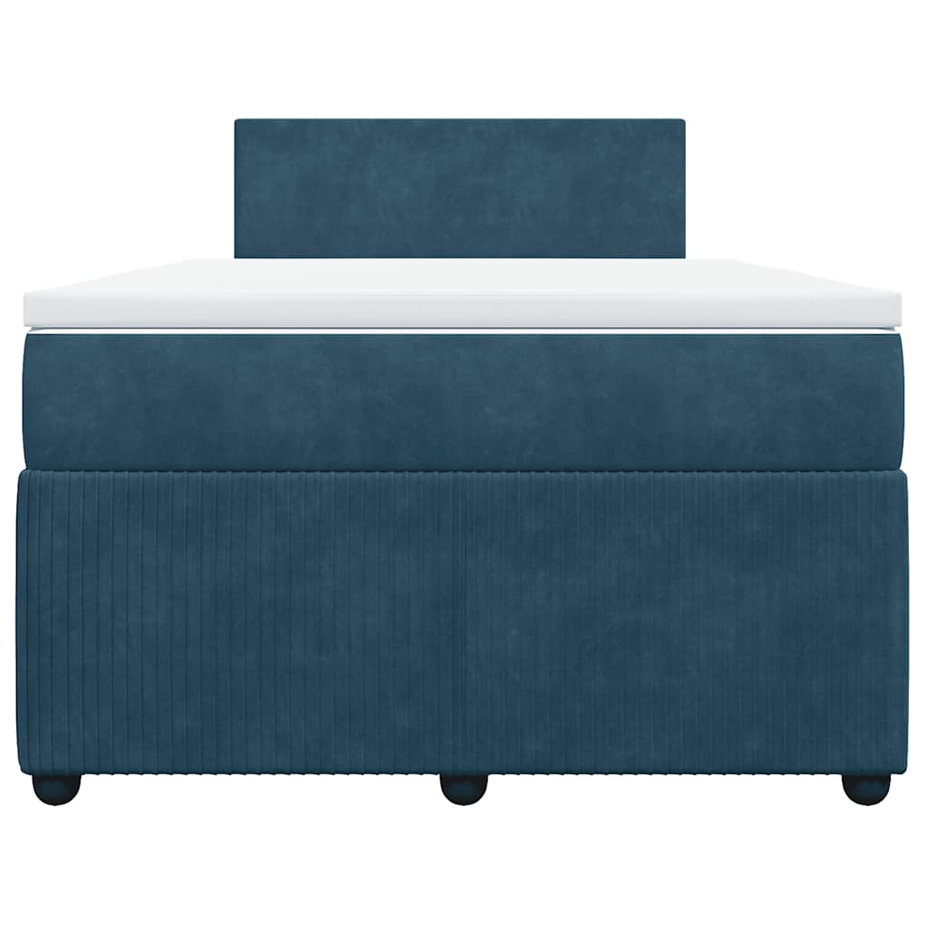 Cama boxspring com colchão 120x190 cm veludo azul