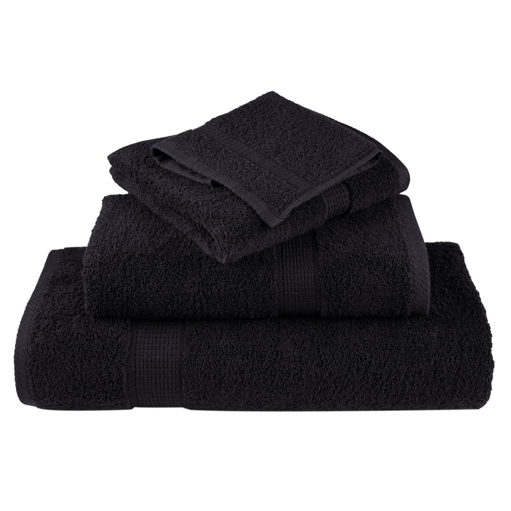 Toalhas de rosto premium solund 10 unidades, pretas, 30x30 cm, 600 g/m²
