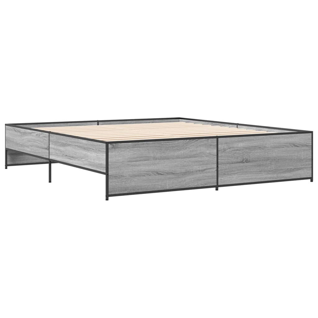 Estrutura de cama 200x200 cm derivados madeira/metal