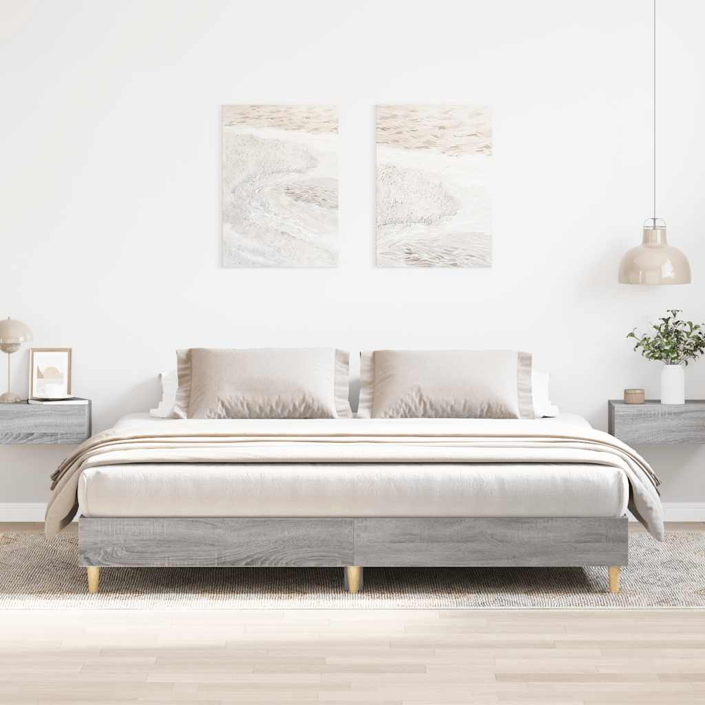 Estrutura de cama sem colchão 160x200 cm sonoma cinzento