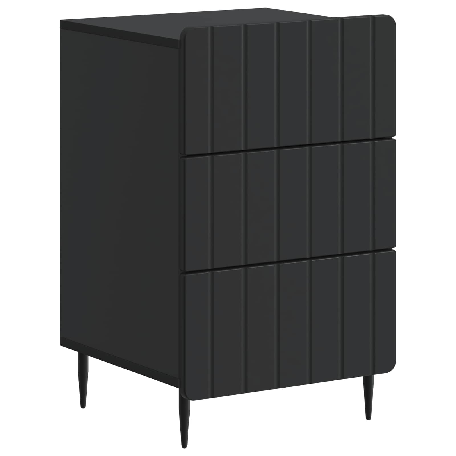 Armário de cabeceira preto 43x 41 x 68 cm derivados de madeira