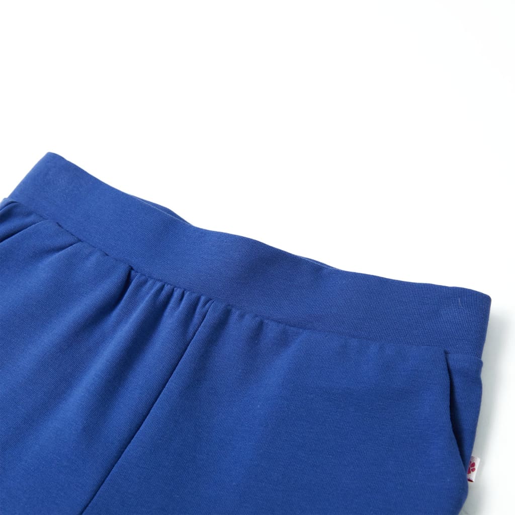 Calças de criança com pernas largas azul-cobalto 128
