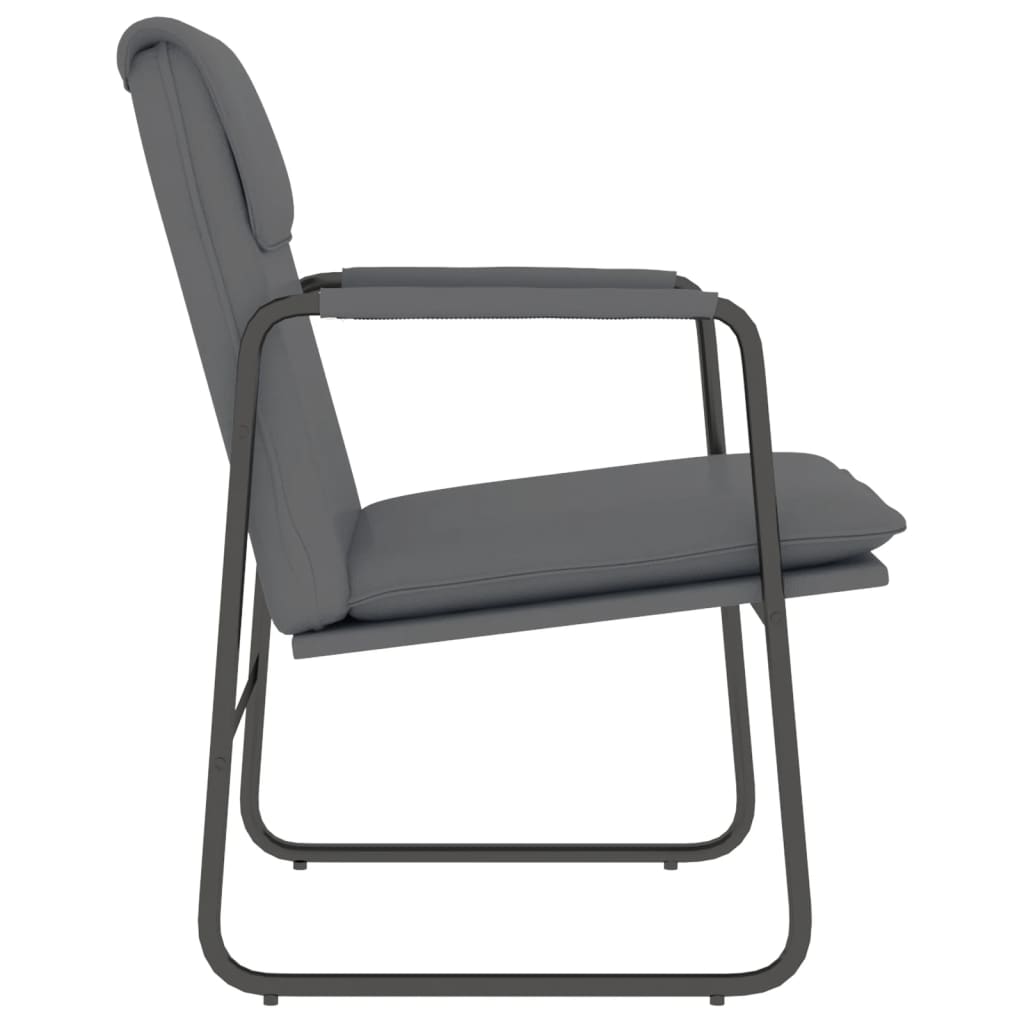 Cadeira lounge 55x64x80 cm couro artificial cinzento
