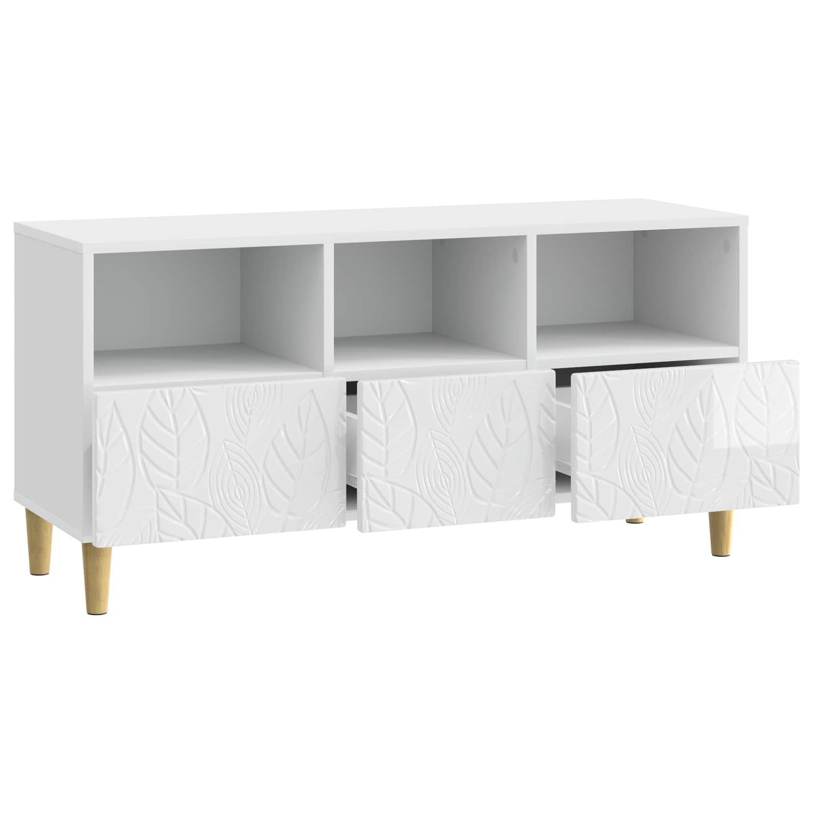 Gabinete para TV 102 x 34,5 x 50 cm branco brilhante