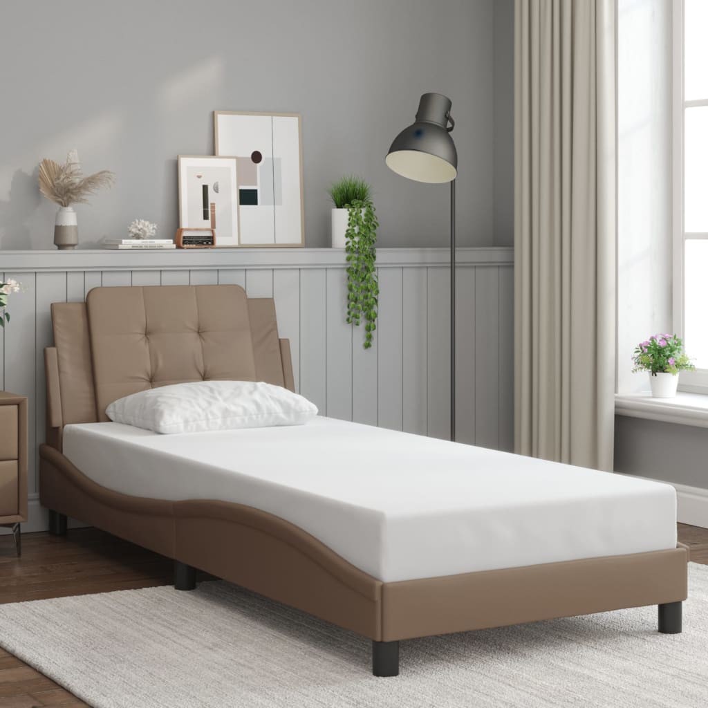 Estrutura de cama com LED sem colchão zadar 80x200cm cappuccino