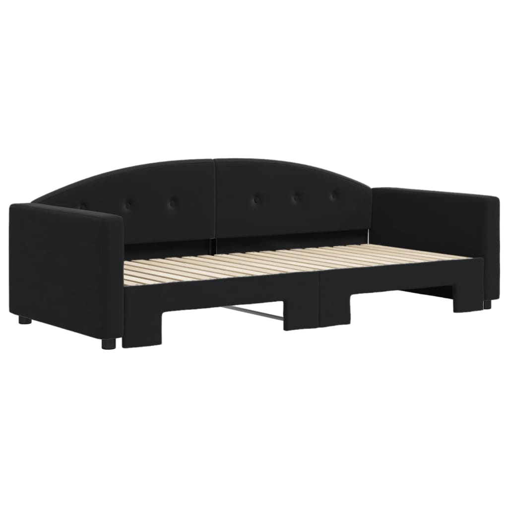 Sofá-cama com gavetão 90x190 cm veludo preto