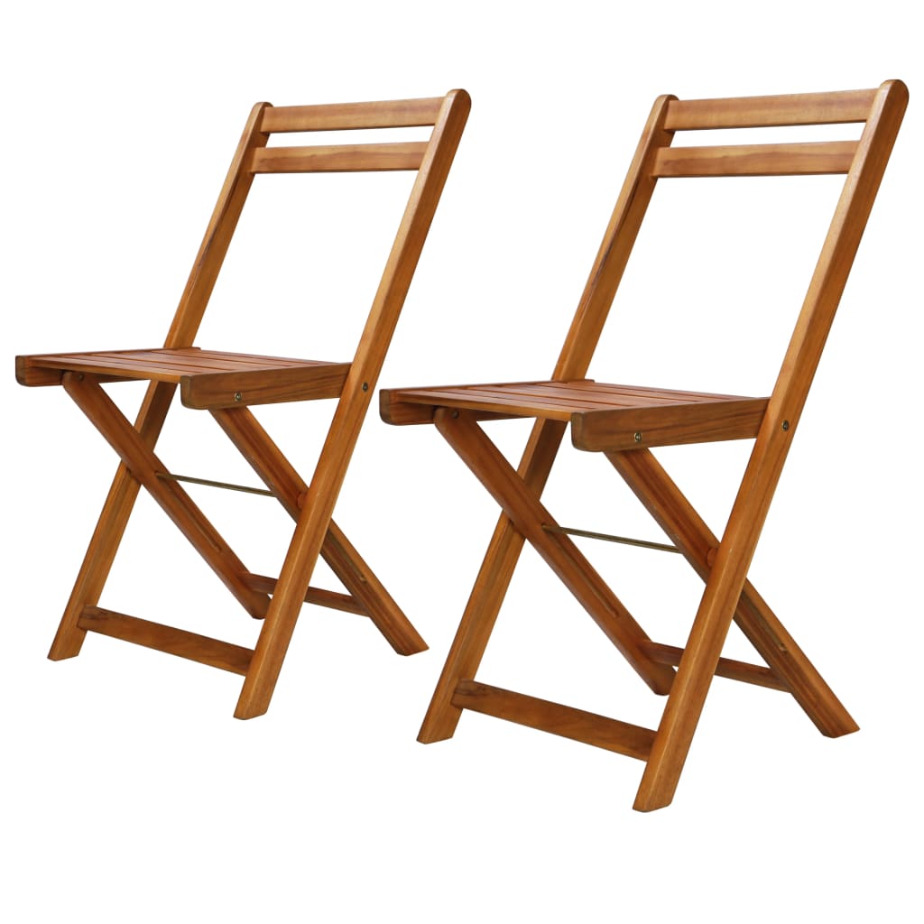 Cadeiras bistrô de exterior 2 pcs madeira de acácia maciça