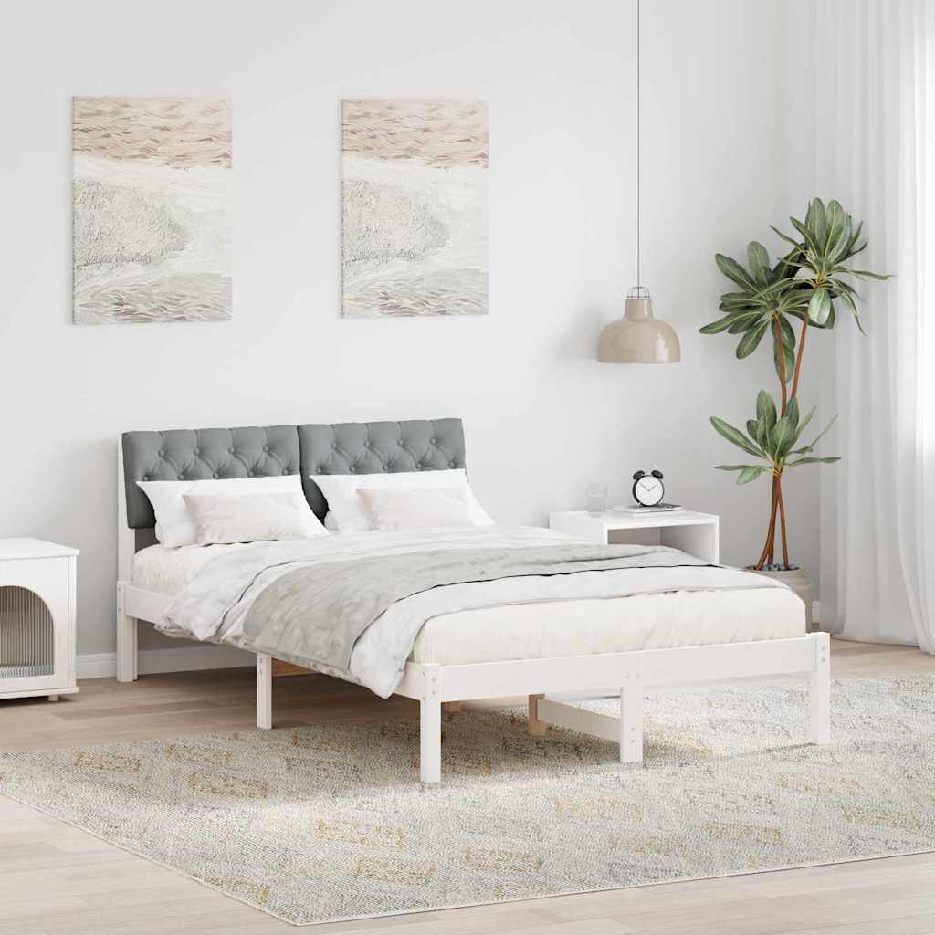 Estrutura da cama branco e cinza claro 120 x 190 cm