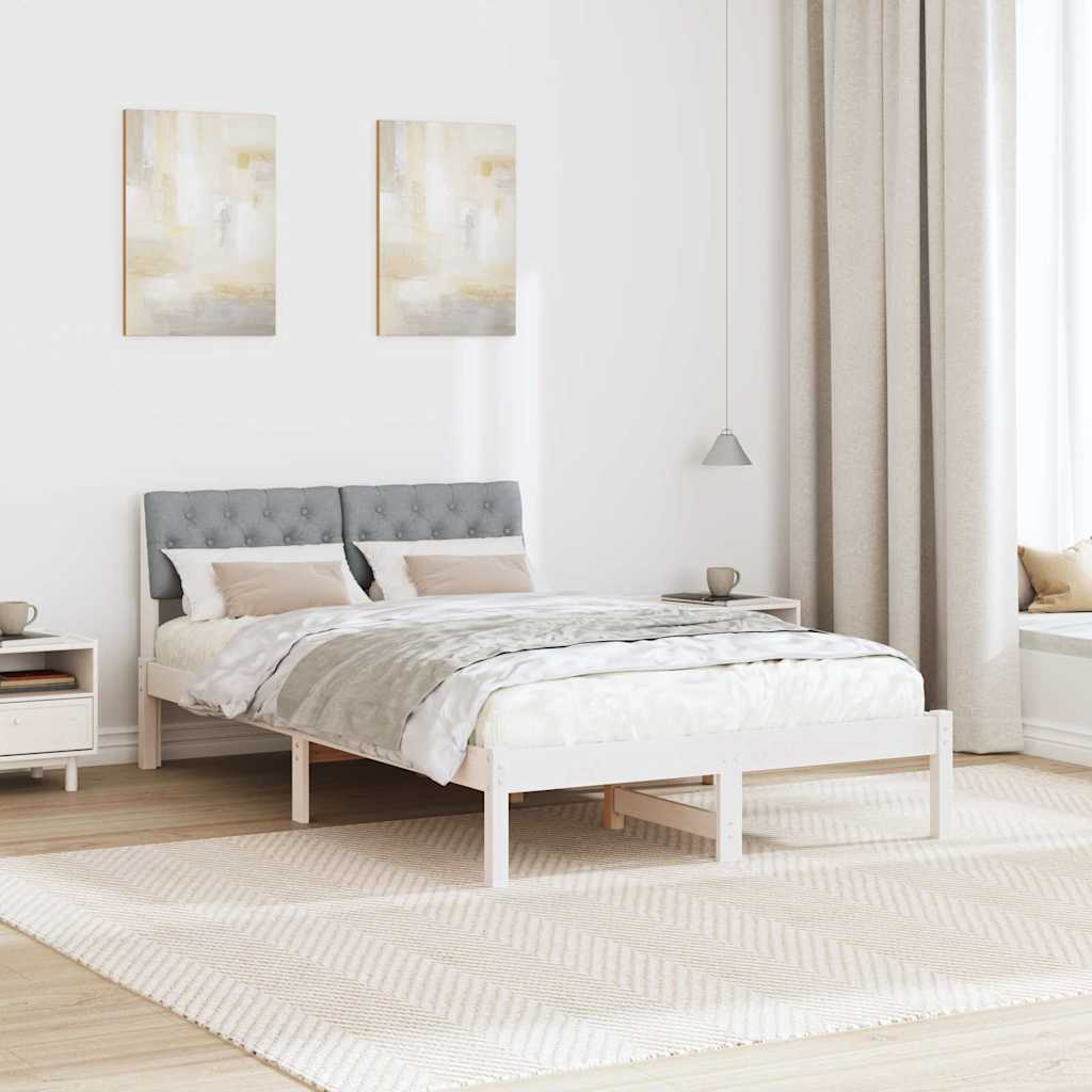 Estrutura da cama branco e cinza claro 120 x 190 cm