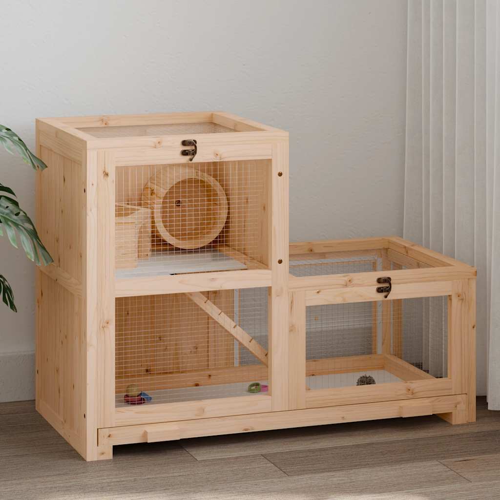 Gaiola para hamster 81x40x60 cm madeira de abeto maciça