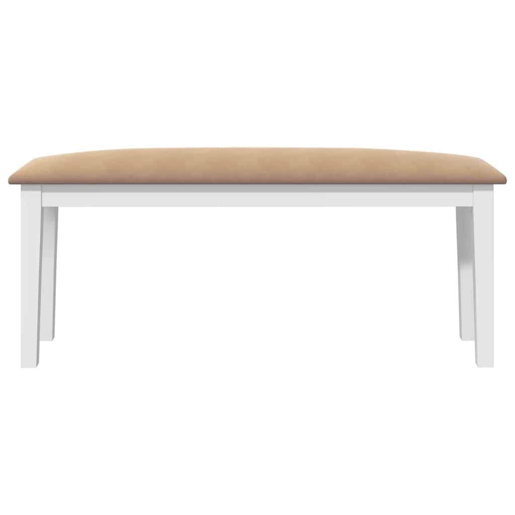 Banco 110 cm madeira seringueira maciça branco