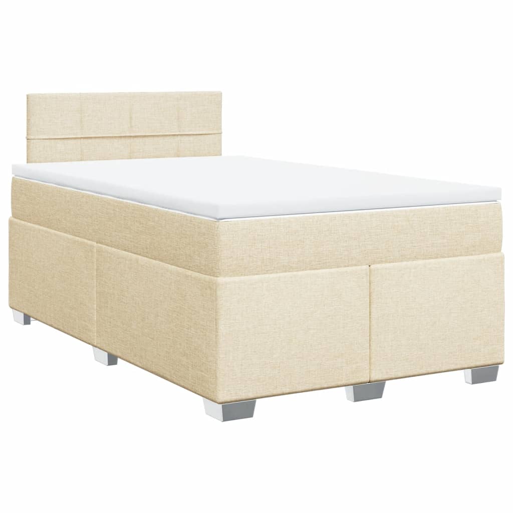 Cama com molas/colchão 120x200 cm tecido cor creme