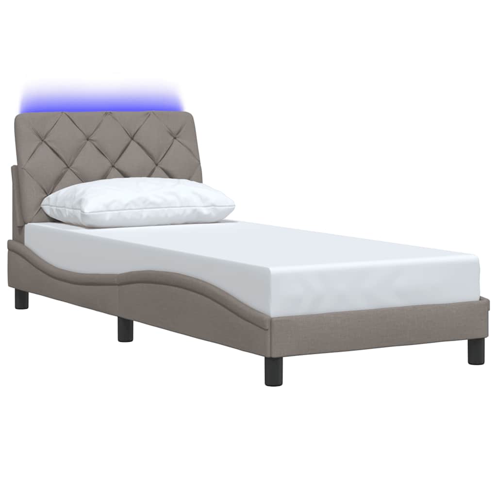 Estrutura de cama com LED sem colchão 80x200 cm tecido