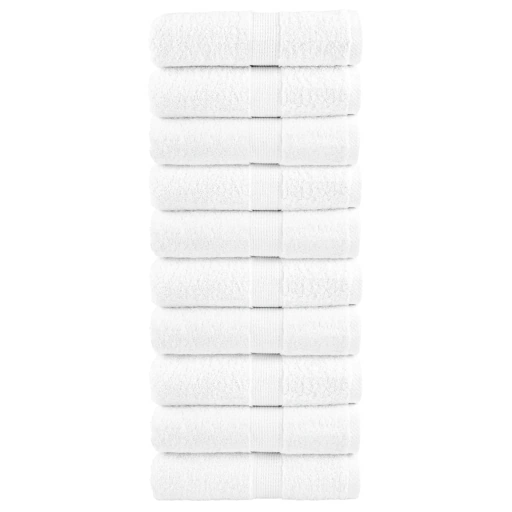 Toalhas de rosto premium solund 10 unidades, brancas, 30x30 cm, 600 g/m²