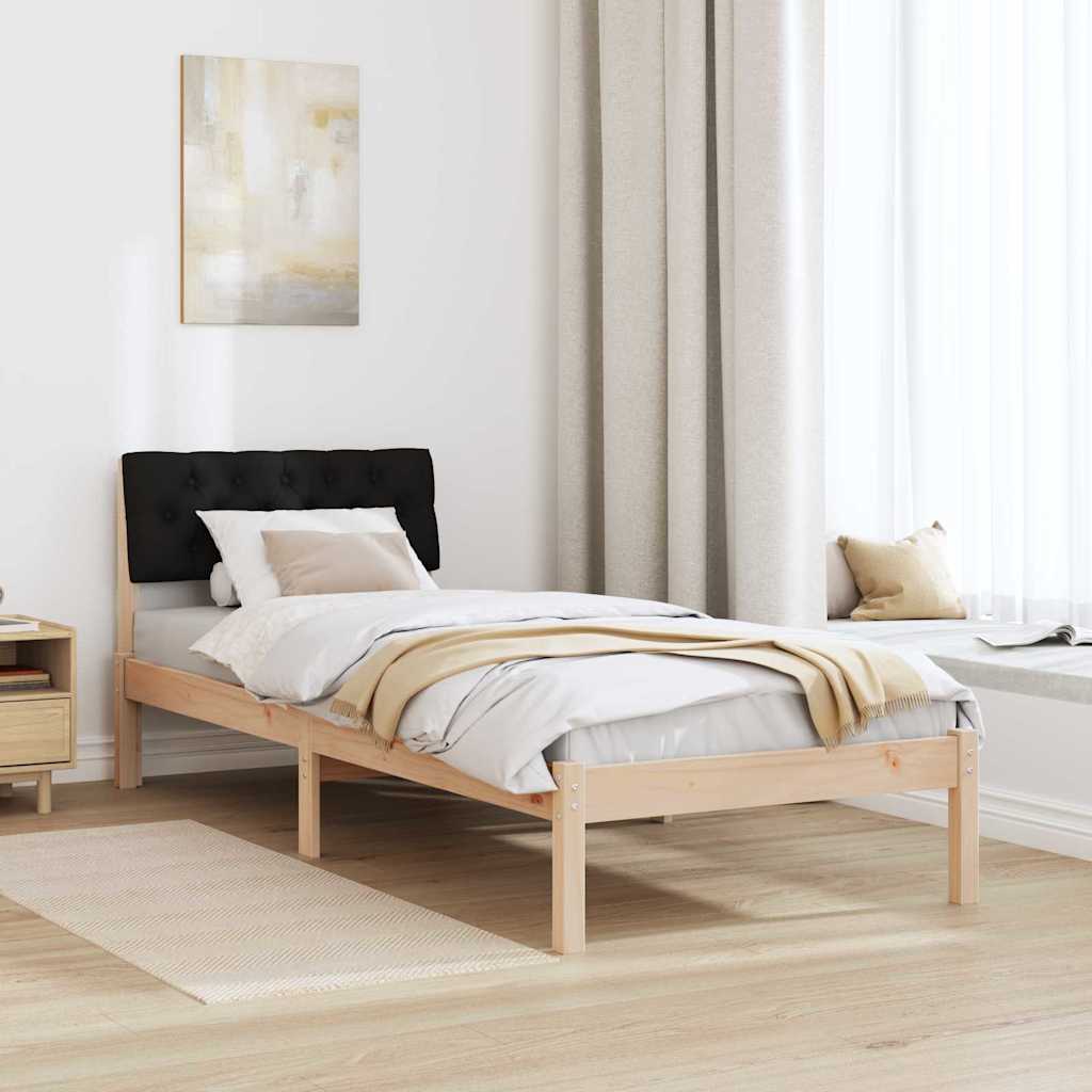 Estrutura da cama com cabeceira castanho e preto 75 x 190 cm