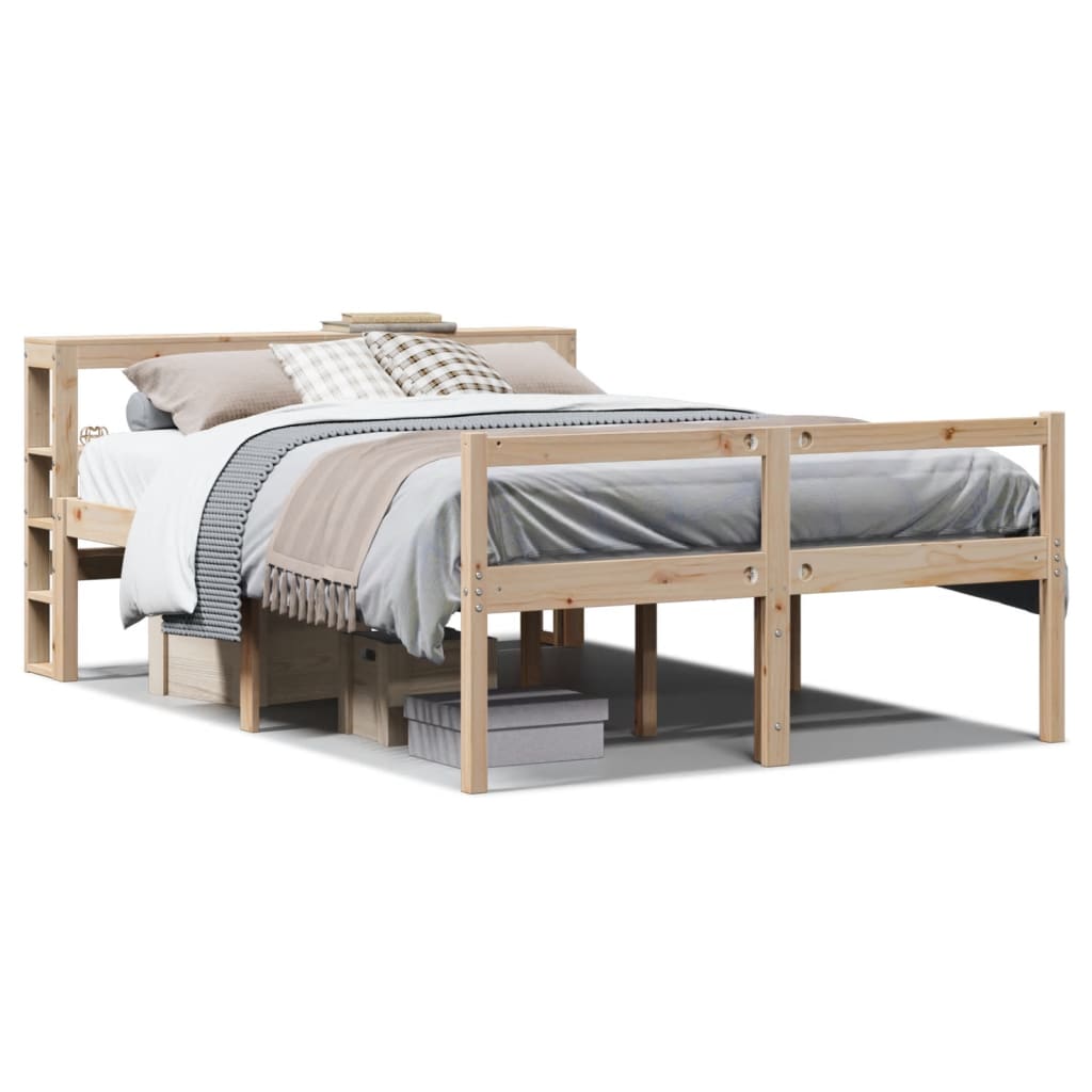 Cama para idosos com cabeceira 140x190 cm pinho maciço