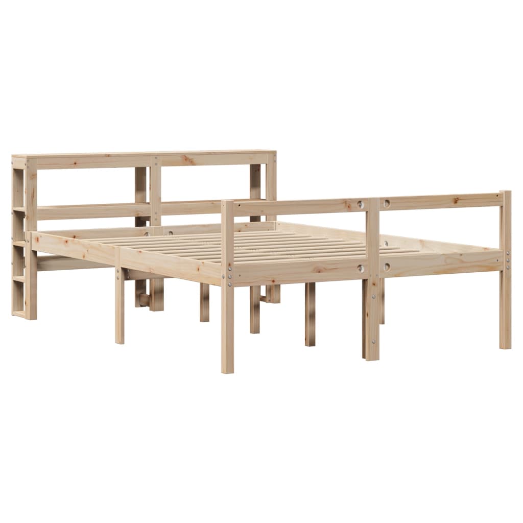 Cama para idosos com cabeceira 140x190 cm pinho maciço