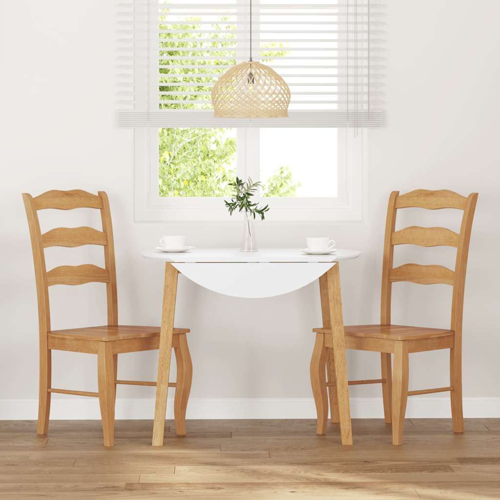 Cadeiras de jantar 2 pcs madeira seringueira maciça natural
