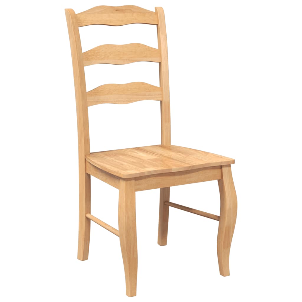 Cadeiras de jantar 2 pcs madeira seringueira maciça natural