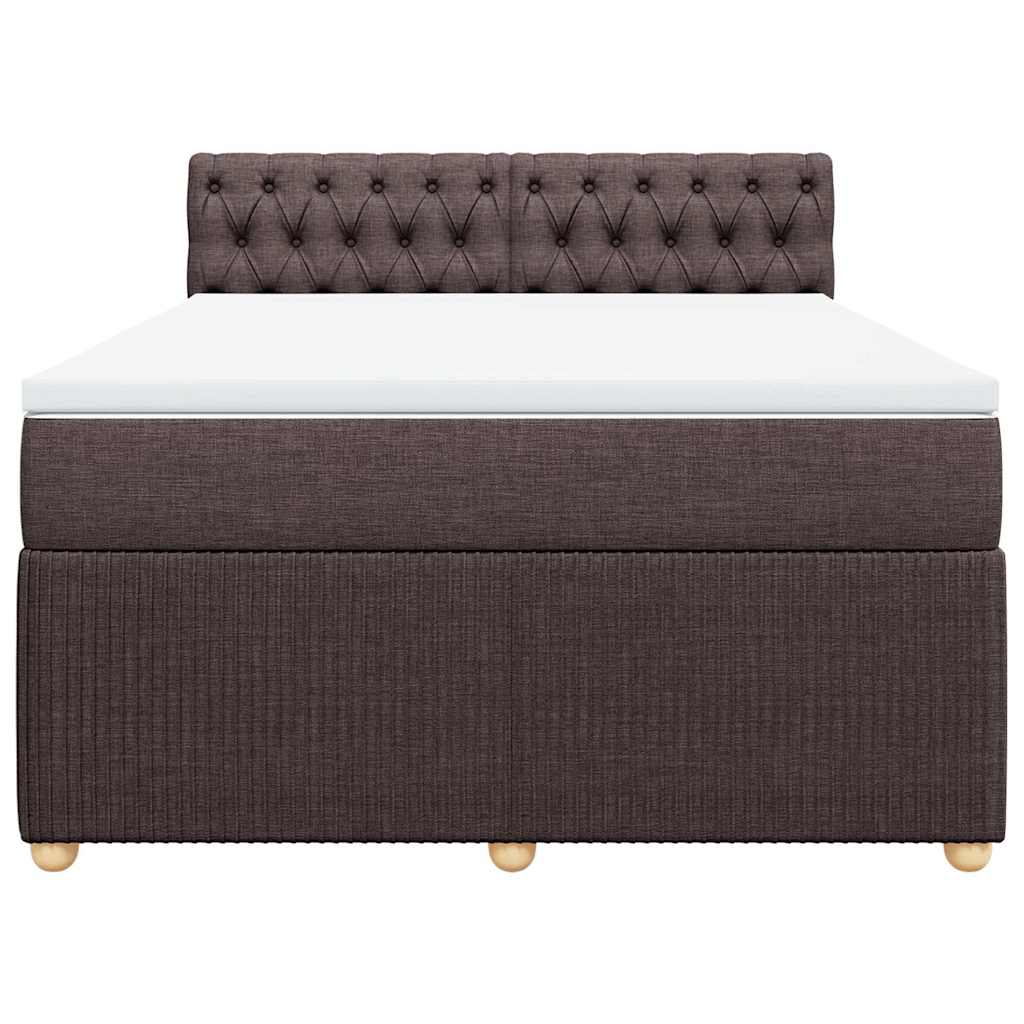 Cama com molas/colchão 140x190 cm tecido castanho-escuro