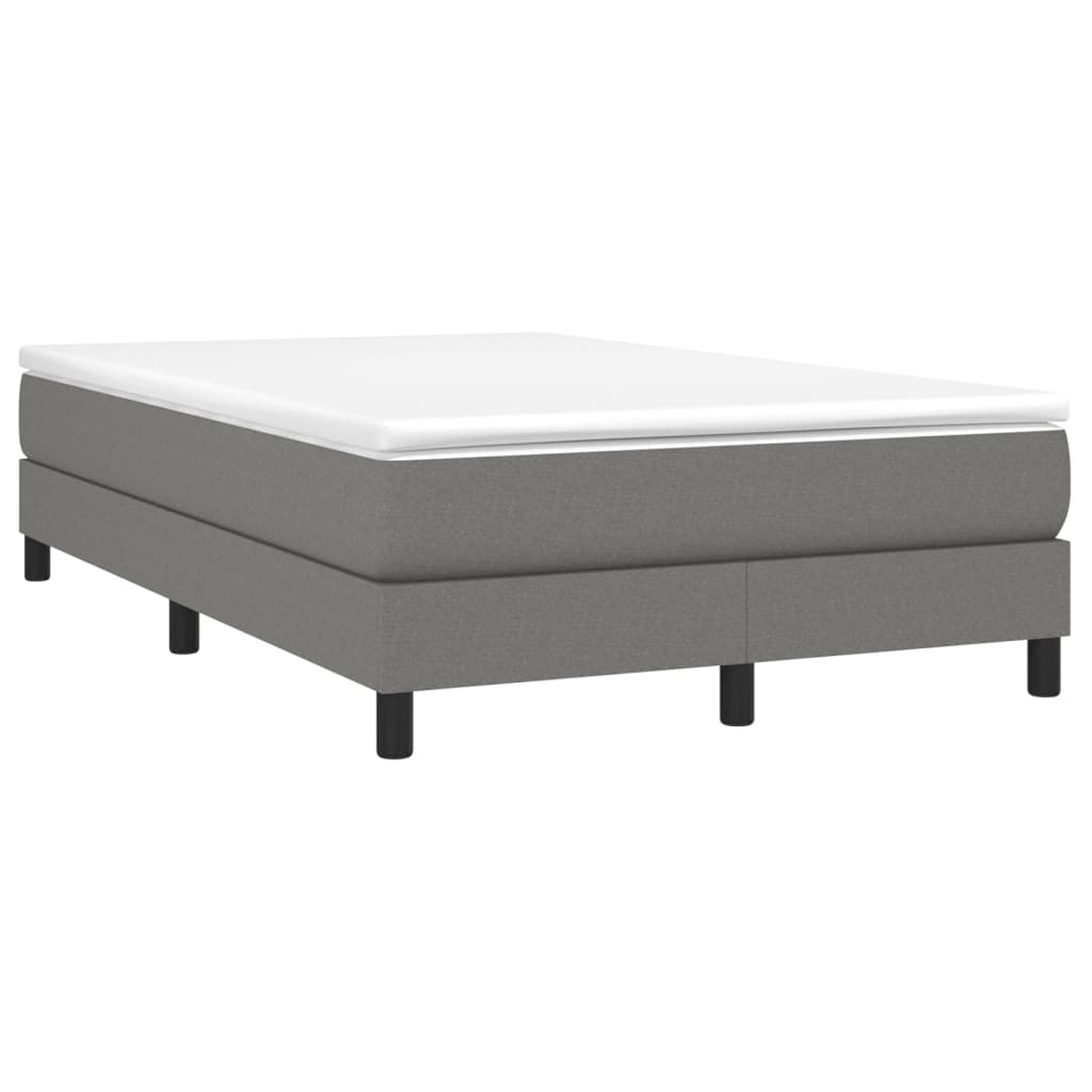 Estrutura de cama com molas 120x200 cm tecido cinzento-escuro