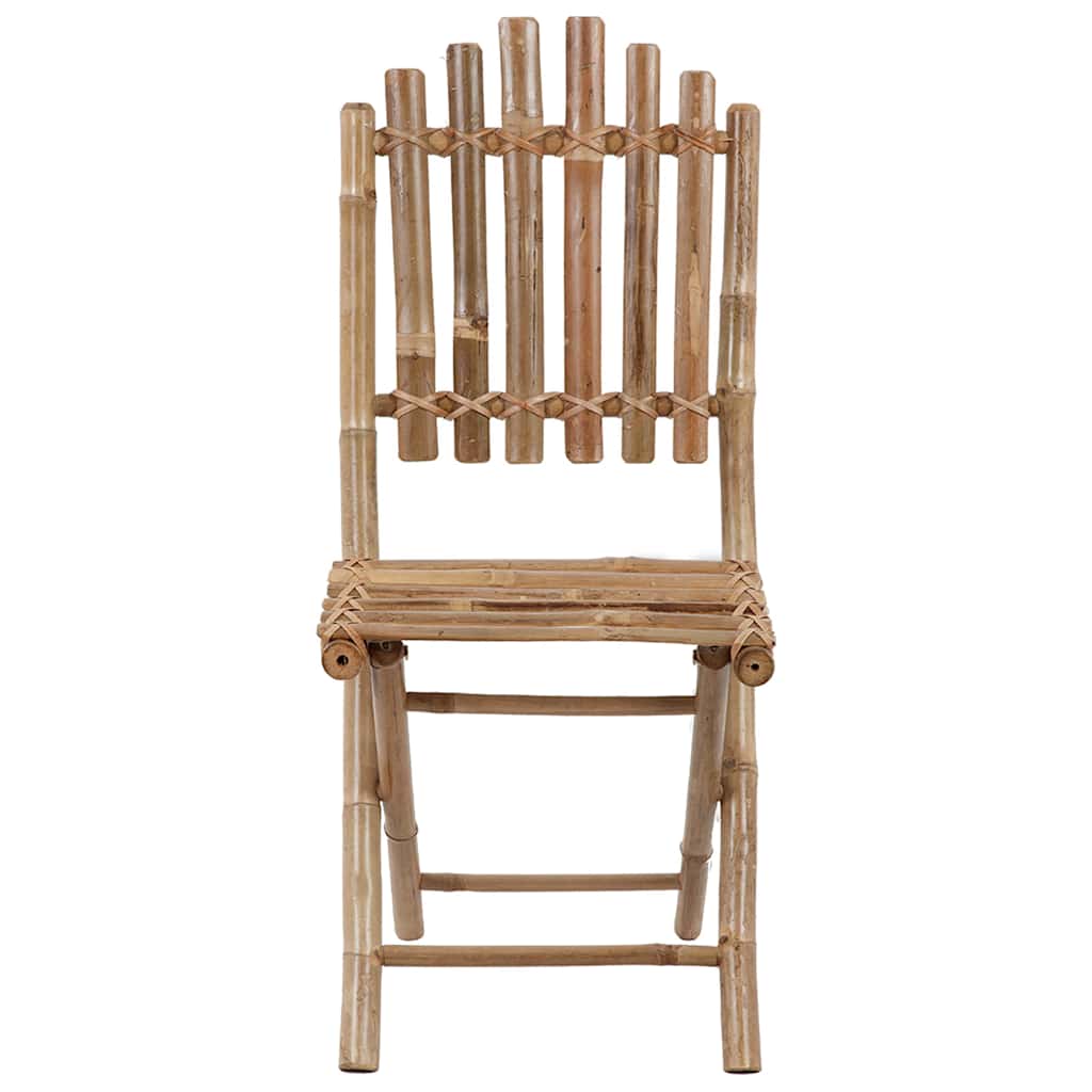 Cadeiras de jardim dobráveis c/ almofadões 2 pcs bambu