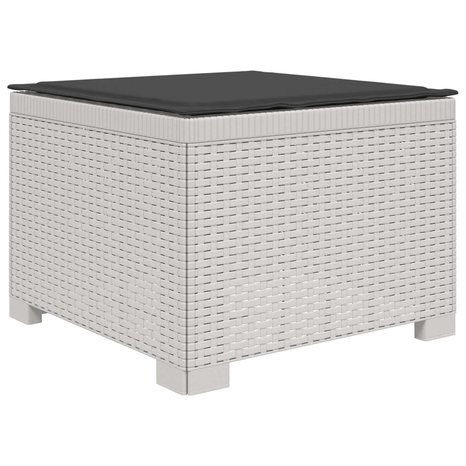 Sofá de jardim 1 lugar com almofada look rattan PP branco