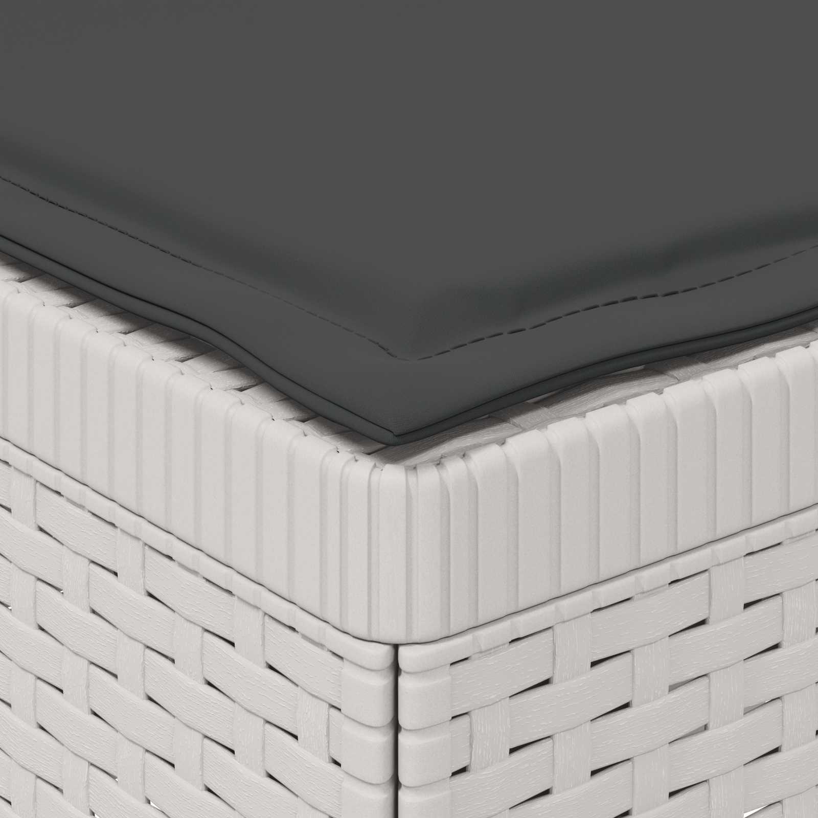 Sofá de jardim 1 lugar com almofada look rattan PP branco