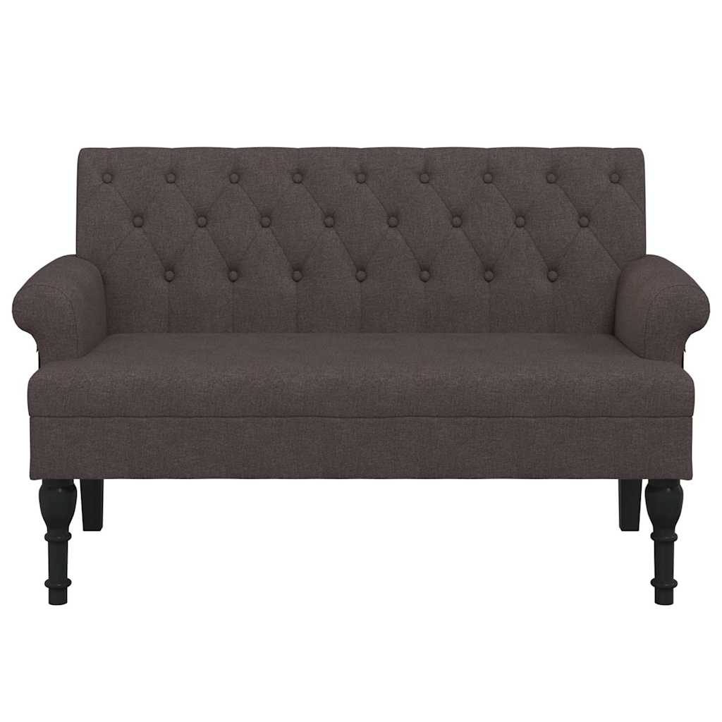 Banco com encosto 120x62x75,5 cm tecido castanho-escuro