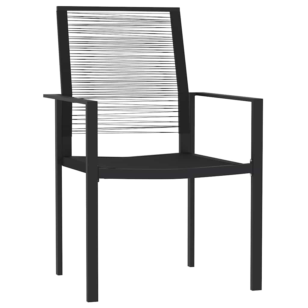 5 Pcs conjunto de jantar para jardim preto