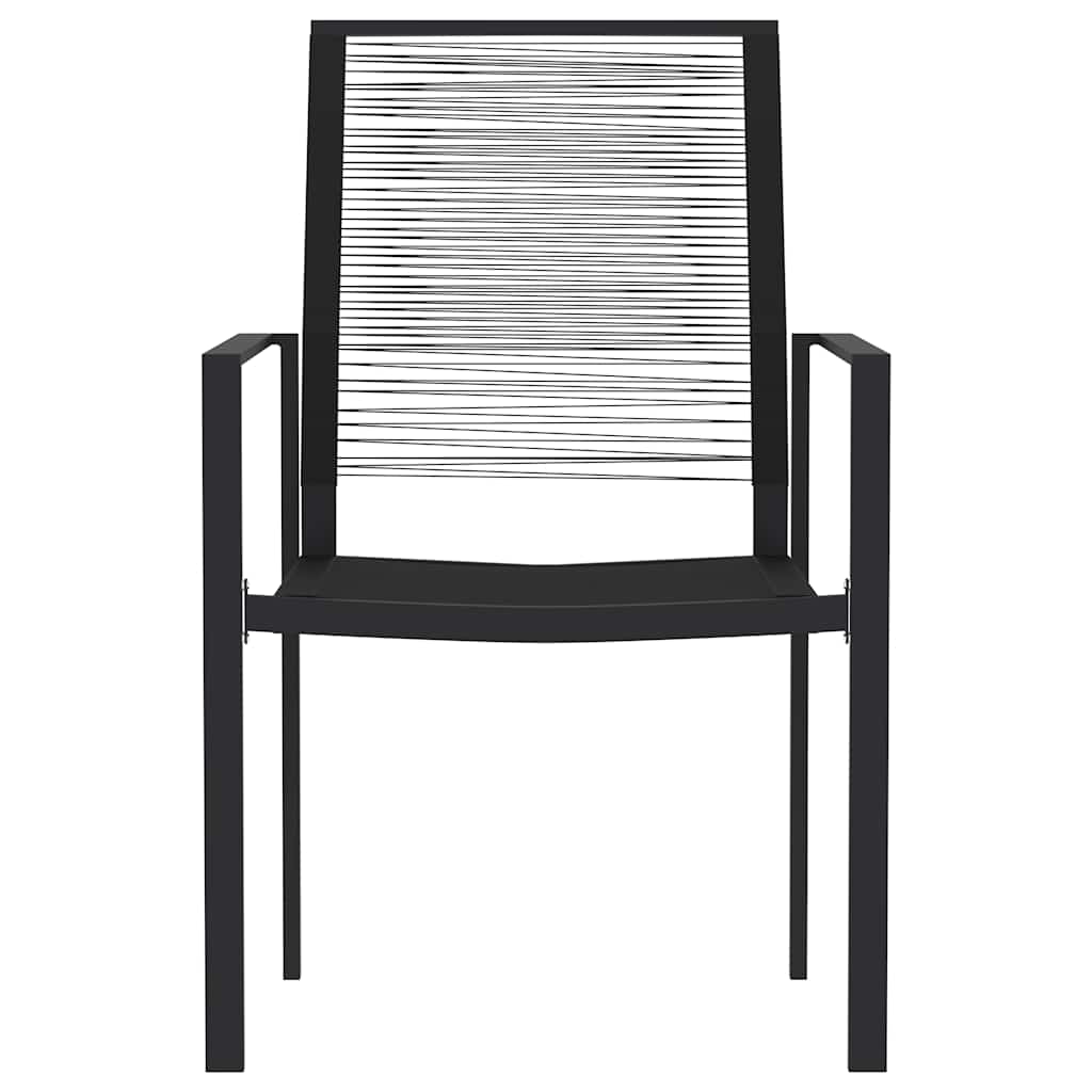 5 Pcs conjunto de jantar para jardim preto