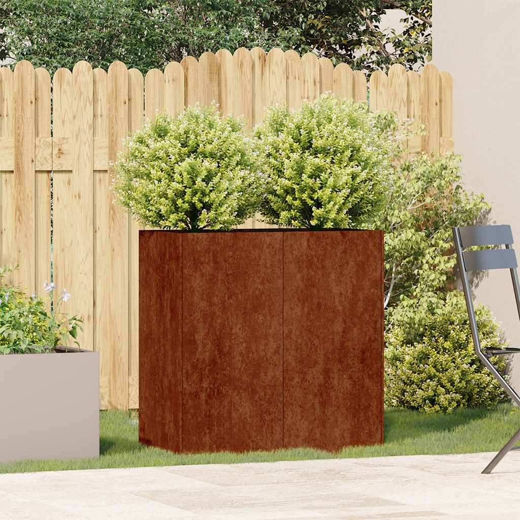 Floreira enferrujada 80x40x80 cm aço resistente