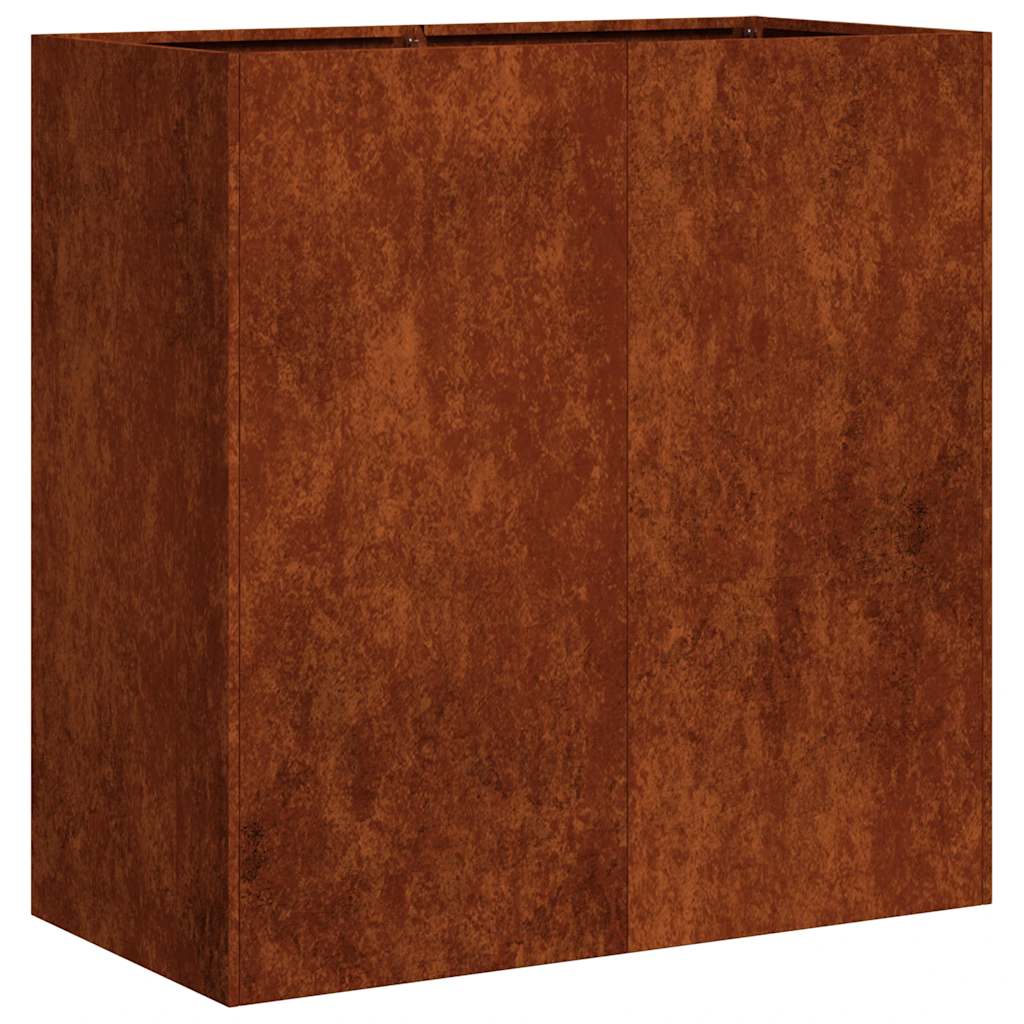 Floreira enferrujada 80x40x80 cm aço resistente
