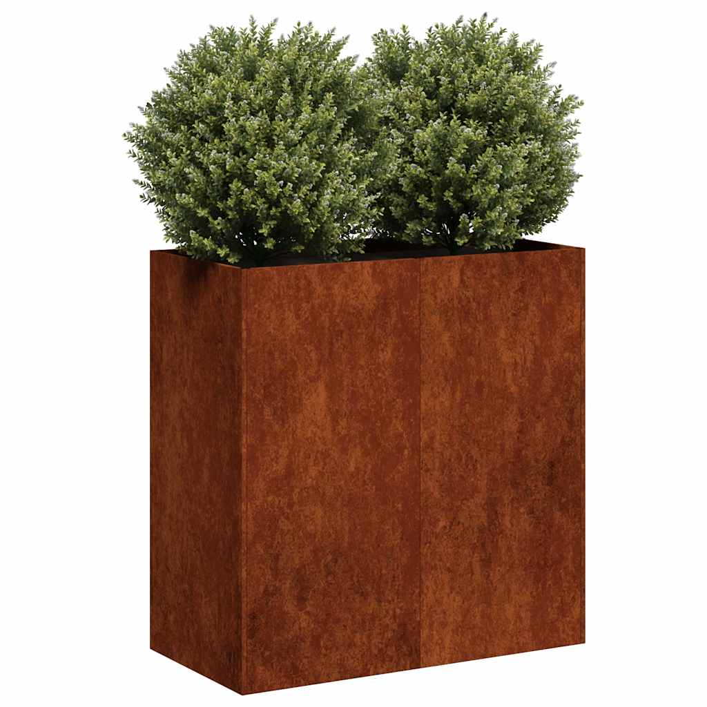 Floreira enferrujada 80x40x80 cm aço resistente