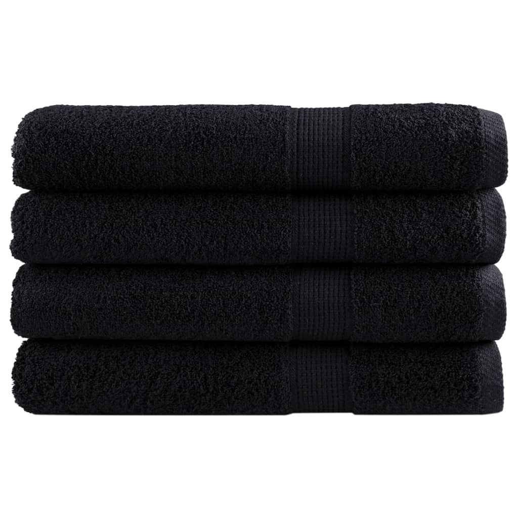Toalhas premium solund 4 pcs 100x200 cm 600 gsm preto
