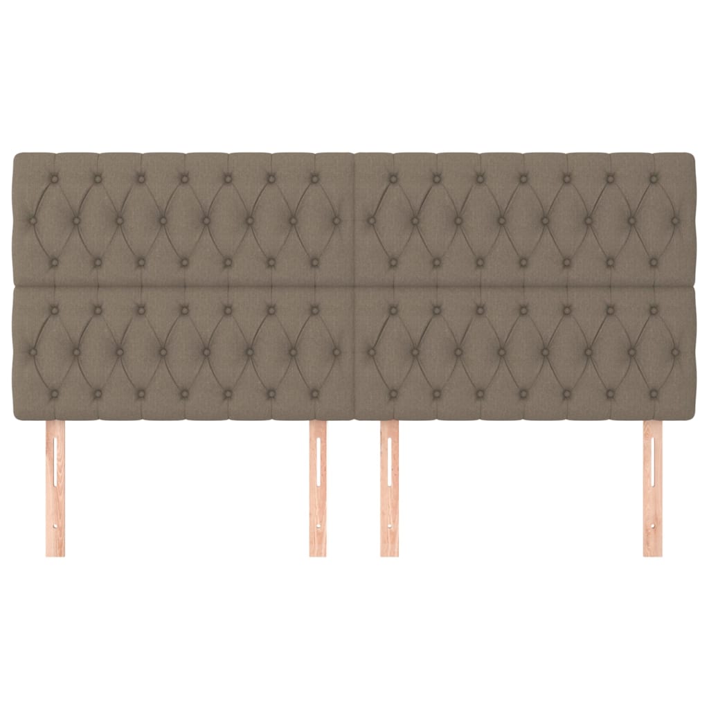 Cabeceira taupe 200x7x118/128 cm tecido