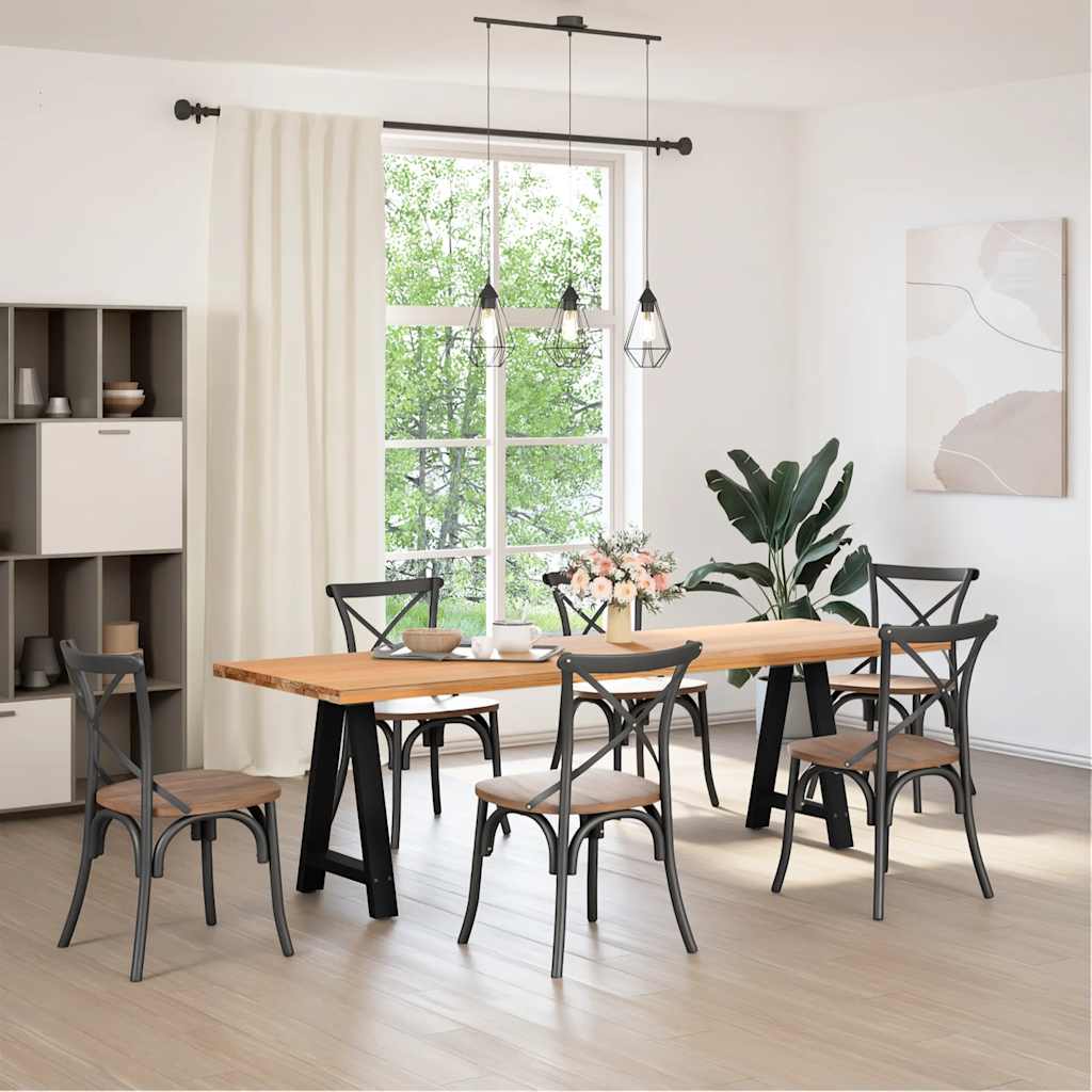 Pés para mesa de jantar em formato a, 2 peças, preto, 50x(72-73) cm, aço