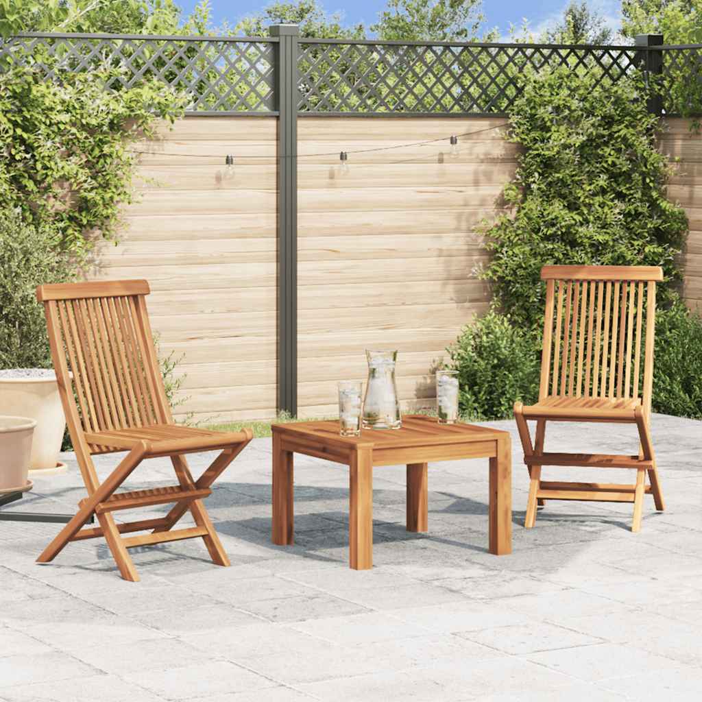 Cadeiras de jardim dobráveis 2 pcs madeira teca maciça