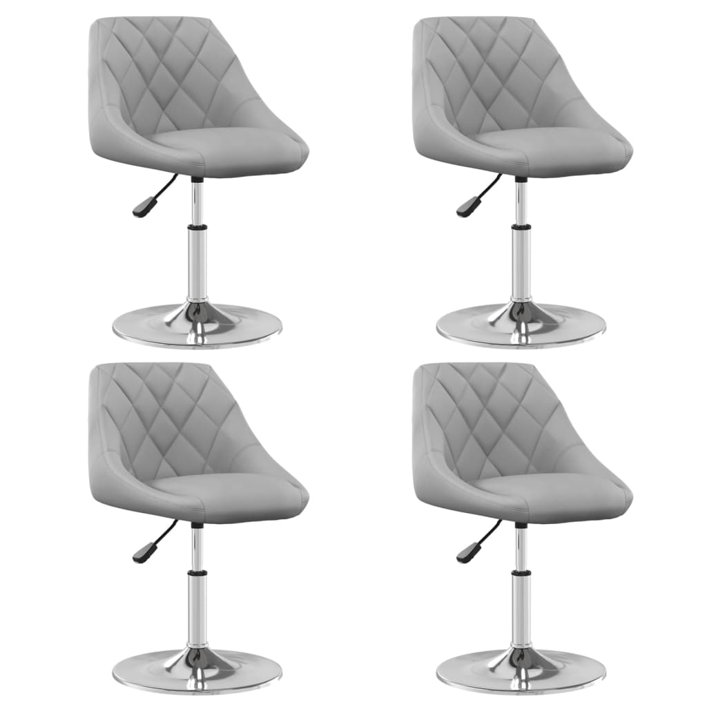 Cadeiras de jantar giratórias 4 pcs veludo cinzento-claro