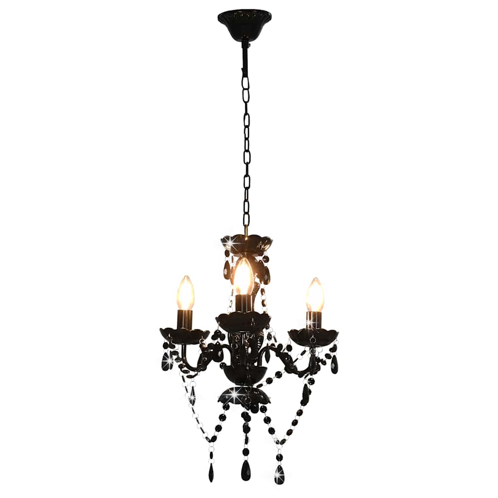 Lustre com contas redondo 3 x e14 preto