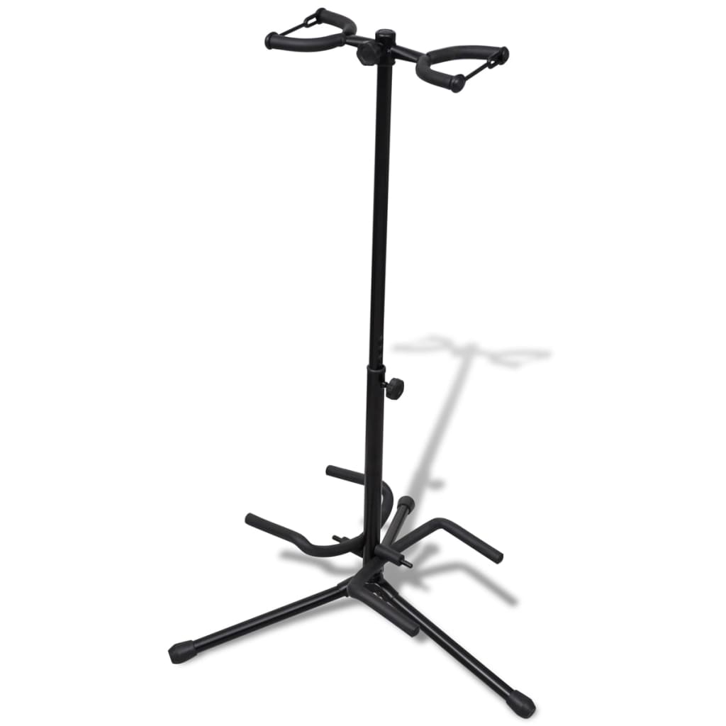Suporte duplo para guitarra, ajustável, dobrável