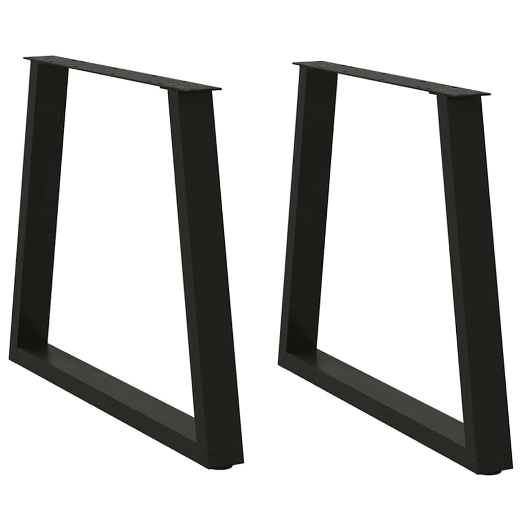 Pernas para mesa de jantar em v, 2 peças, pretas, 80x(72-73,3) cm, aço