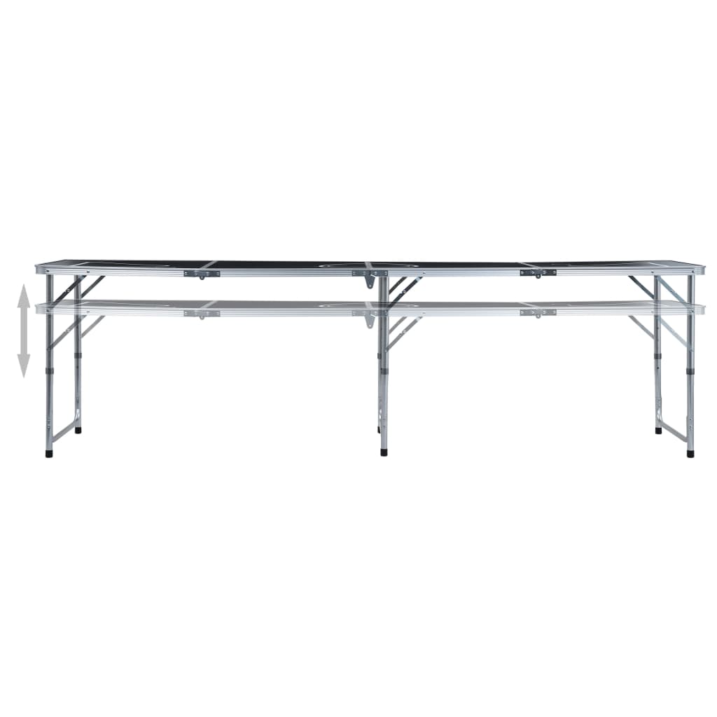 Mesa para beer pong dobrável 240 cm preto