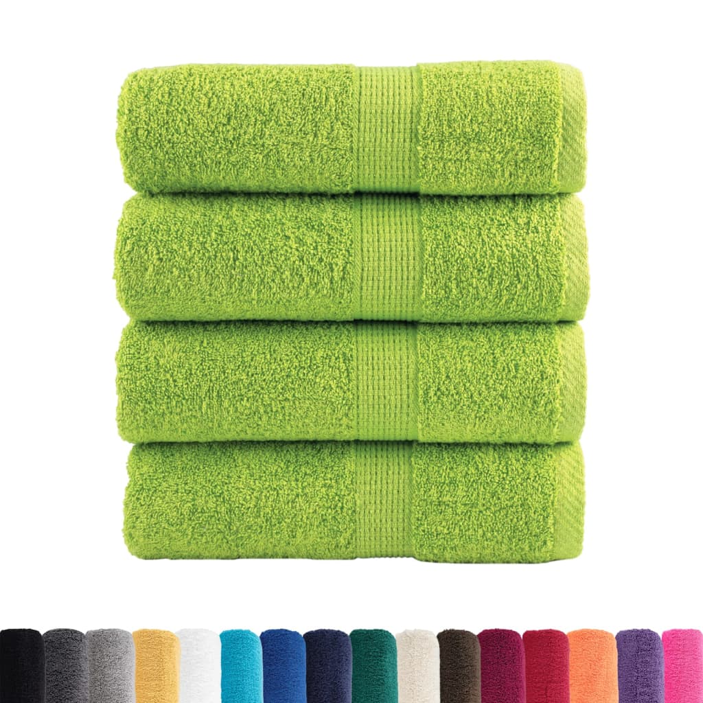 Toalhas de bidé premium solund 4pcs 30x50cm 600 gsm verde maça
