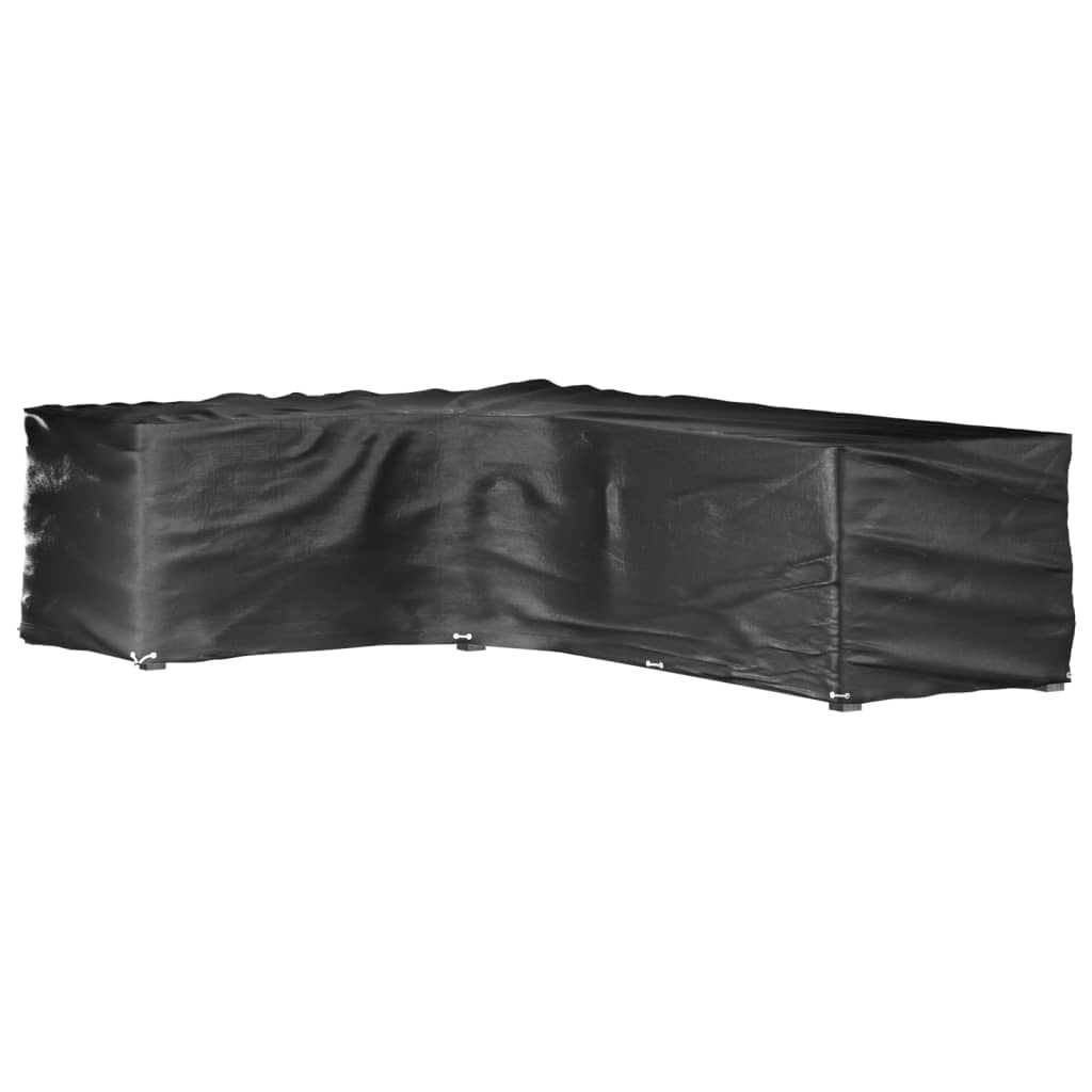 Capas p/ mobília jardim forma de l 2 pcs 18 ilhós 220x285x80 cm